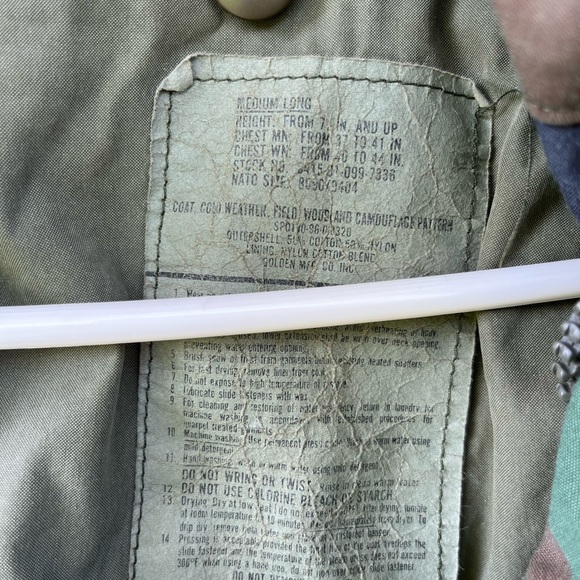 Vintage Men’s Special Forces Field Jacket Medium Long Camo Cold Weather Coat - Picture 9 of 10